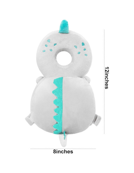 Protector de Espalda para Bebés BW001 Dinosaurio Gris Ajustable