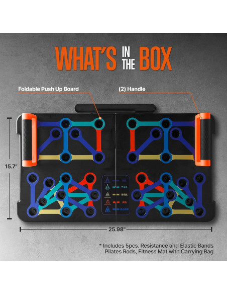 Tabla de Flexiones Portátil SQUATZ con Bandas de Resistencia