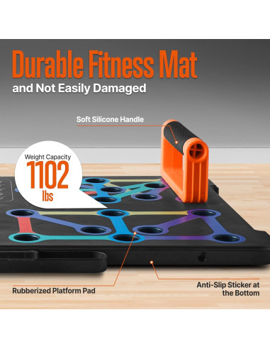 Tabla de Flexiones Portátil SQUATZ con Bandas de Resistencia