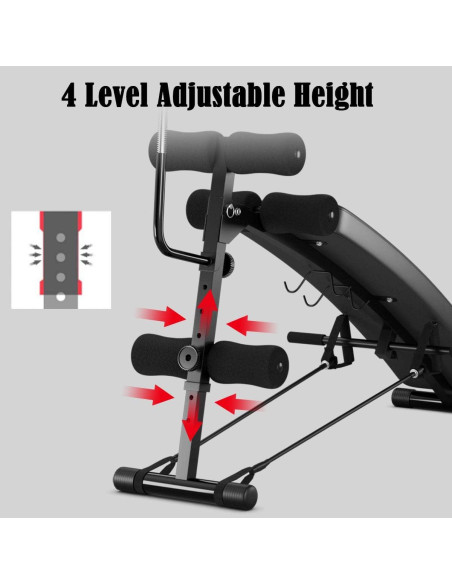 Banco de Abdominales Ajustable Goplus con Pelota y Cuerdas