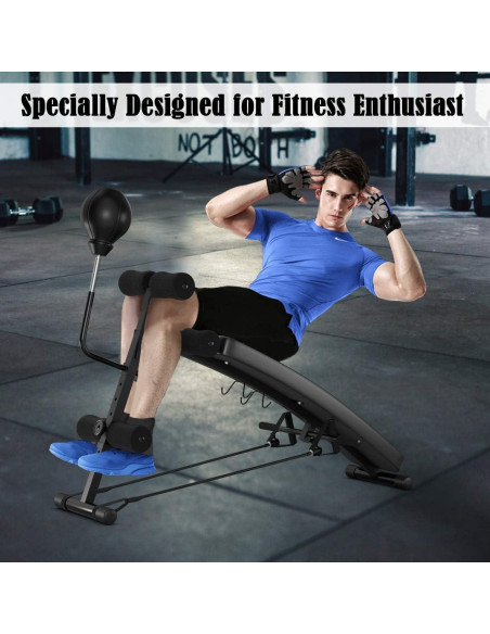 Banco de Abdominales Ajustable Goplus con Pelota y Cuerdas