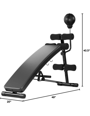 Banco de Abdominales Ajustable Goplus con Pelota y Cuerdas