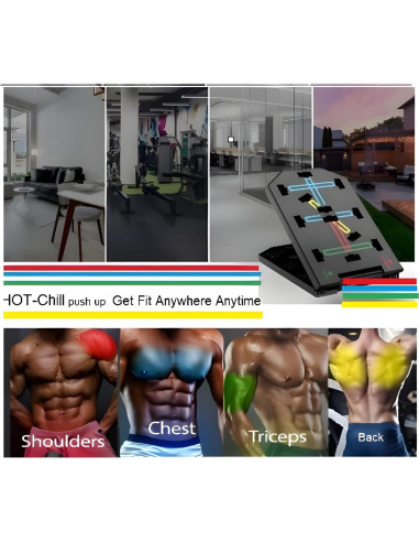 Tablero de Flexiones HOT-Chill Plegable con Agarre de Mano Ajustable