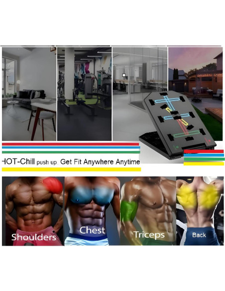 Tablero de Flexiones HOT-Chill Plegable con Agarre de Mano Ajustable