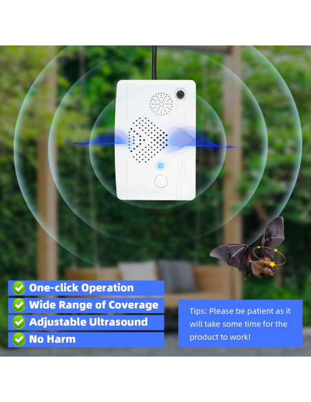 Dispositivo Ultrasónico para Repeler Murciélagos 2PCS - IP44