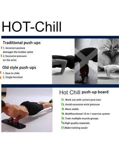 Tablero de Flexiones HOT-Chill Plegable con Agarre de Mano Ajustable