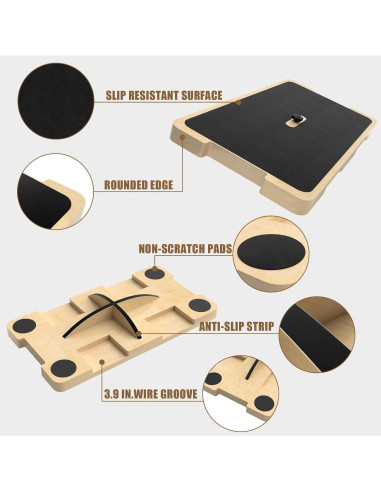 Tabla de Fitness 2 en 1 Qifeila de Madera Antideslizante 60x32cm