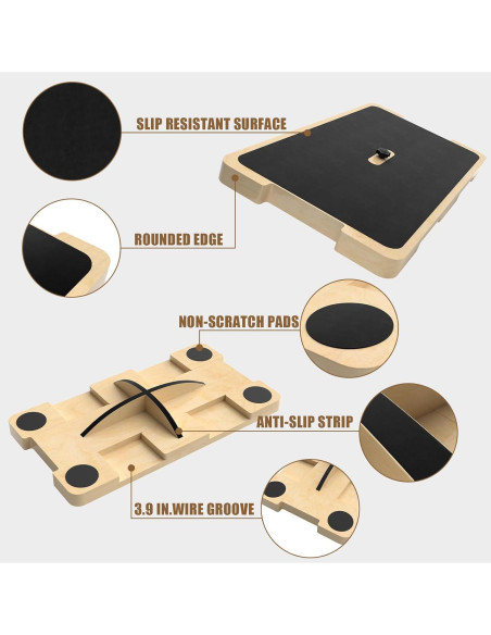 Tabla de Fitness 2 en 1 Qifeila de Madera Antideslizante 60x32cm