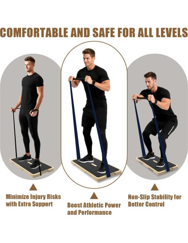 Tabla de Fitness 2 en 1 Qifeila de Madera Antideslizante 60x32cm