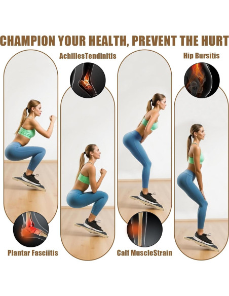 Tabla de Fitness 2 en 1 Qifeila de Madera Antideslizante 60x32cm