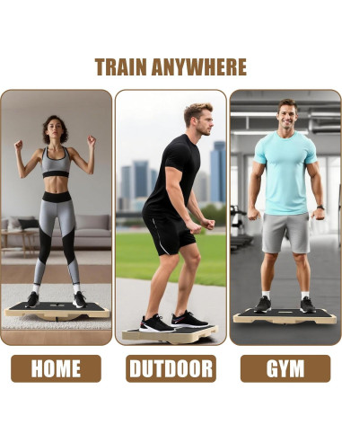 Tabla de Fitness 2 en 1 Qifeila de Madera Antideslizante 60x32cm