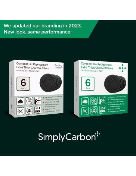 Filtros de Carbón Activado Simply Carbon para Cubos de Compostaje - Juego de 6