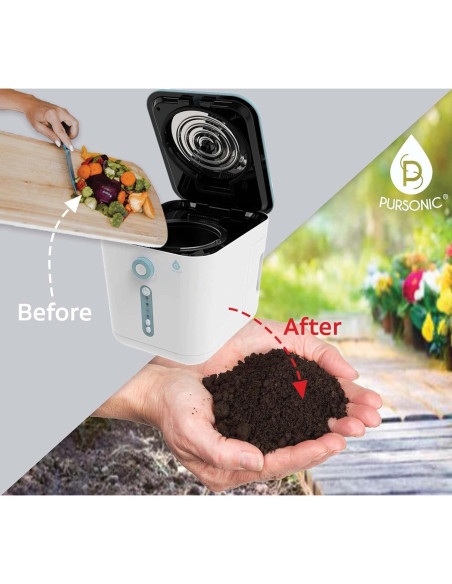 Compostador Eléctrico de Cocina Pursonic 3L Blanco Sin Olores