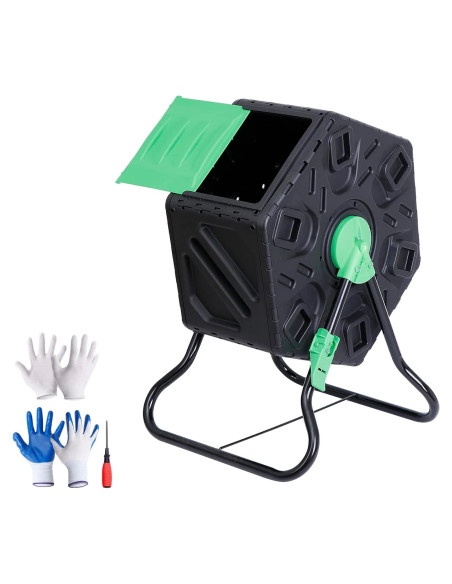 Bin de Compostaje Giratorio Nouva 70L Resistente Acero y PP