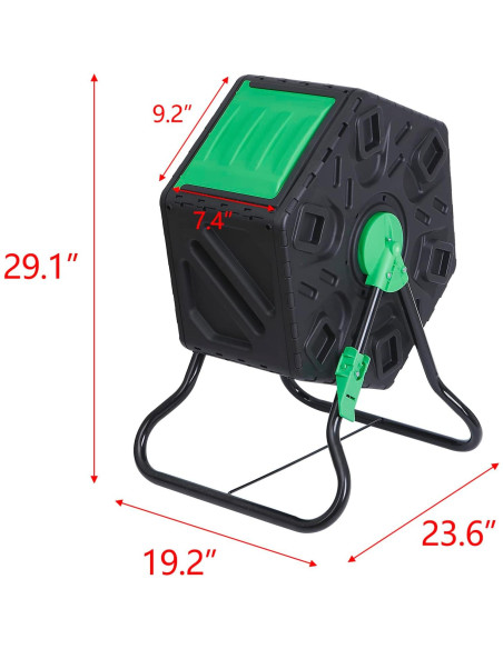 Bin de Compostaje Giratorio Nouva 70L Resistente Acero y PP