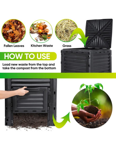 Bin de Compostaje Grande Nova Microdermabrasion 300L Exterior