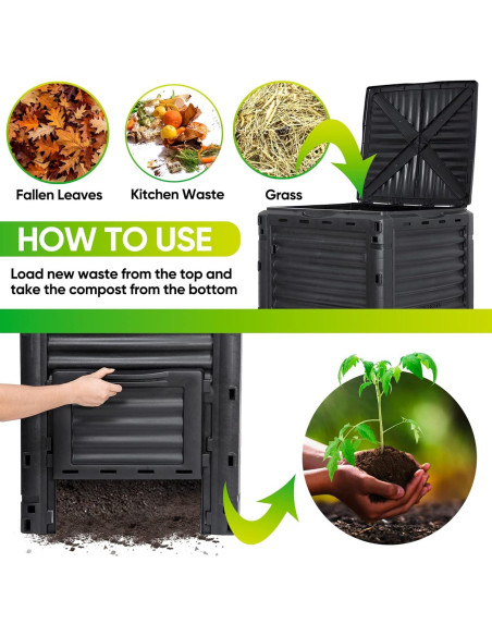 Bin de Compostaje Grande Nova Microdermabrasion 300L Exterior