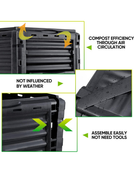 Bin de Compostaje Grande Nova Microdermabrasion 300L Exterior