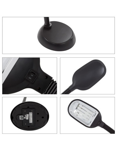 Lámpara de Pie Bedford Home - Luz Natural 6400K Ajustable Negro