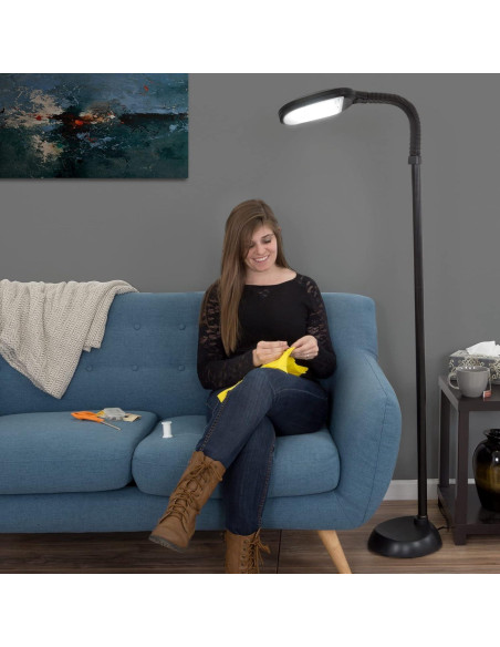 Lámpara de Pie Bedford Home - Luz Natural 6400K Ajustable Negro