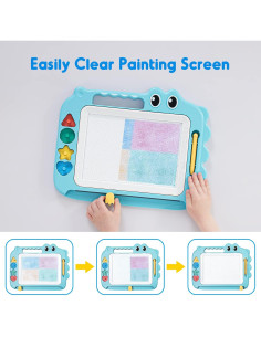 Pizarra Magnética de Dibujo SGILE Azul para Niños 3+ Años 2