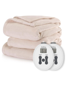 Manta Eléctrica de Terciopelo King Sunbeam 228.6x254 cm 12 Calor