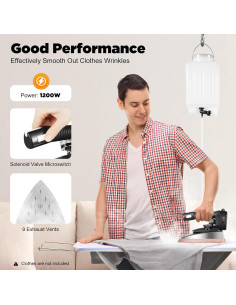 Plancha de Vapor Akynjtbca 1800W con Tanque 2.99L y 5 Temperaturas 2