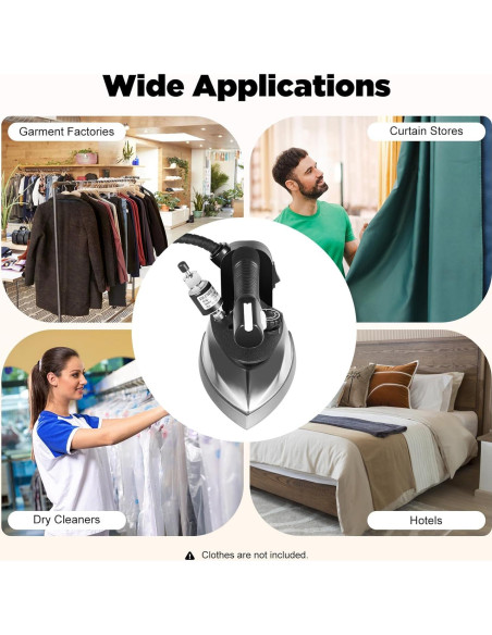 Plancha de Vapor Akynjtbca 1800W con Tanque 2.99L y 5 Temperaturas