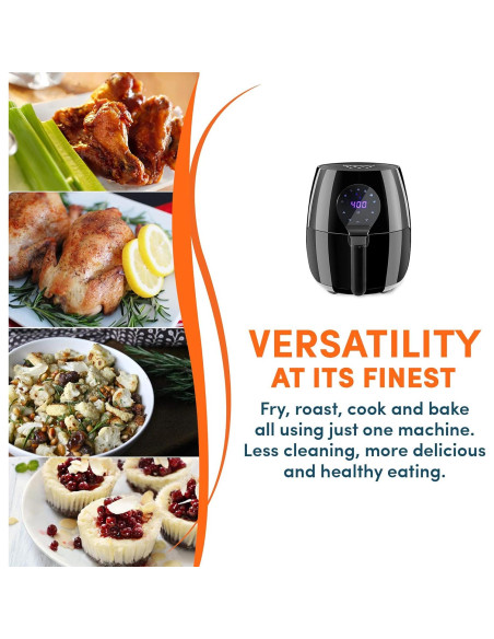 Freidora de Aire Digital Elite Gourmet EAF-5317DX 5.3L 1350W