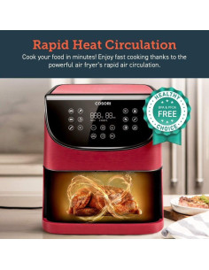 Freidora de Aire COSORI 5.8QT Roja Programable 11 en 1 2