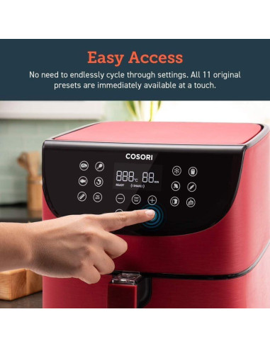 Freidora de Aire COSORI 5.8QT Roja Programable 11 en 1