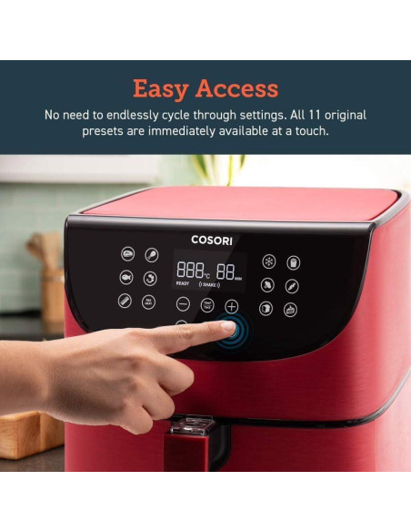 Freidora de Aire COSORI 5.8QT Roja Programable 11 en 1
