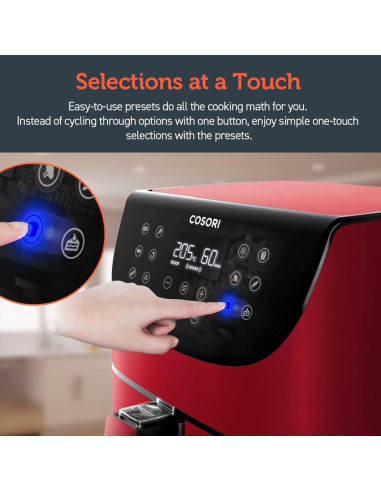 Freidora de Aire COSORI 5.8QT Roja Programable 11 en 1