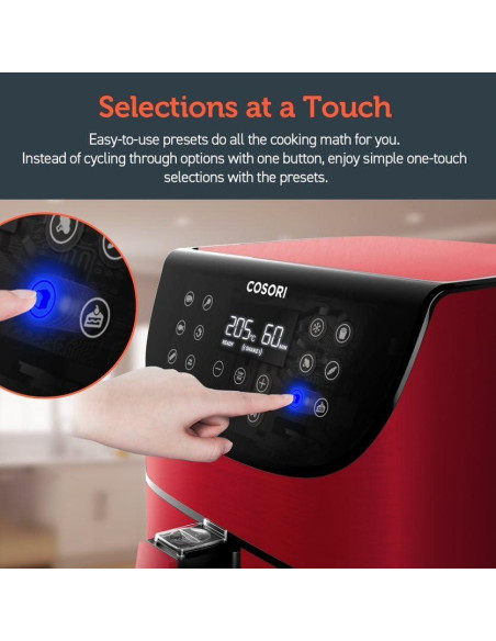 Freidora de Aire COSORI 5.8QT Roja Programable 11 en 1