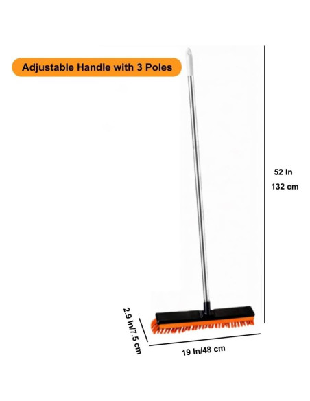 Escoba Exterior Genérico 48cm con Mango de 132cm y Raspador