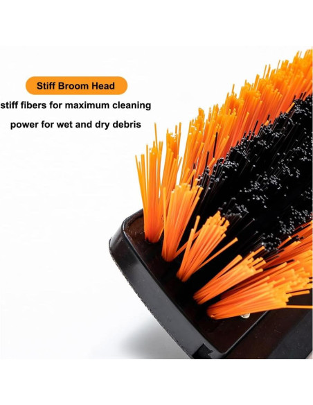 Escoba Exterior Genérico 48cm con Mango de 132cm y Raspador