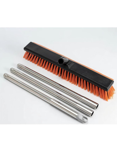 Escoba Exterior Genérico 48cm con Mango de 132cm y Raspador