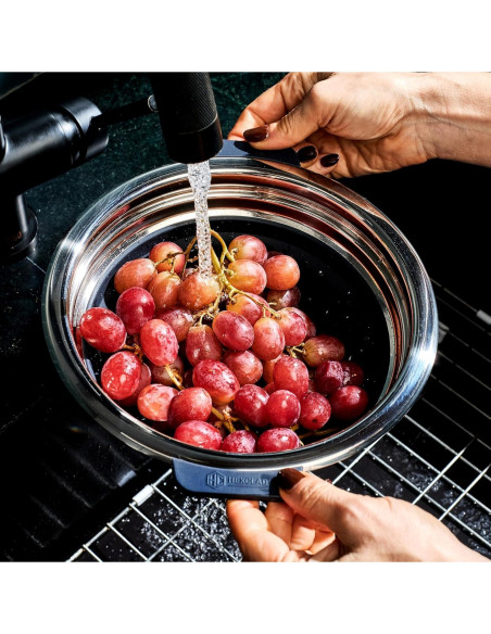 Conjunto de cestas de vapor HexClad 2 piezas 3 y 8Qt acero y silicona