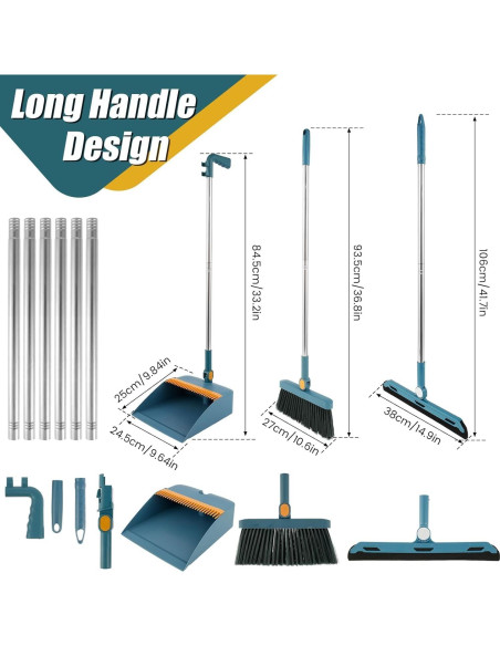 Juego de limpieza de suelo SHASUXTING 3 piezas con mango largo