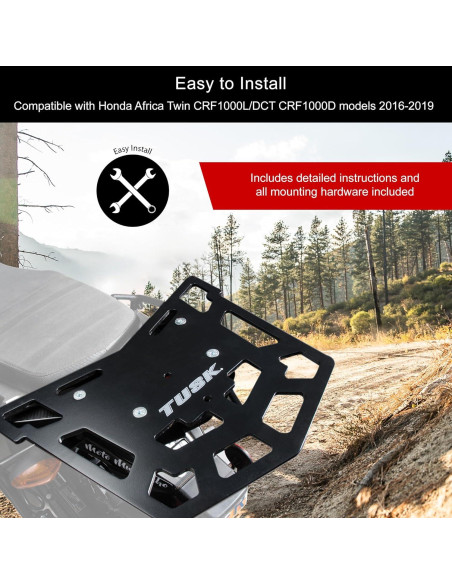 Transportador de Equipaje Tusk Top Rack para Honda Africa Twin 2016-2019