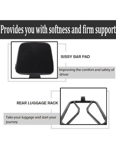 Respaldo desmontable con soporte de equipaje MOCODUO para Kawasaki Vulcan S 650