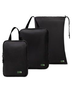 Cubos de Compresión COR Surf para Viaje 3 Piezas Negro