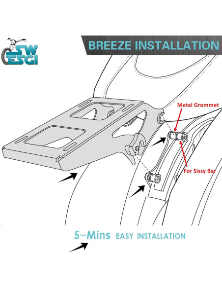 Kit de Hardware de Acoplamiento SWESGI para Portaequipajes Negro 2014-2024