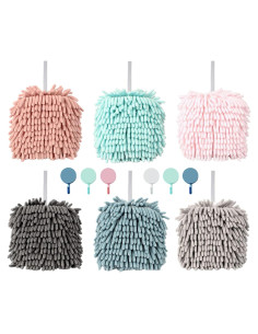 Toallas de Mano Absorbentes Emivery 6 Piezas Chenille 17.5x17.5cm