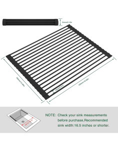 Escurridor de Platos Plegable HANZENMA 43x33 cm Negro 2