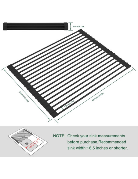 Escurridor de Platos Plegable HANZENMA 43x33 cm Negro