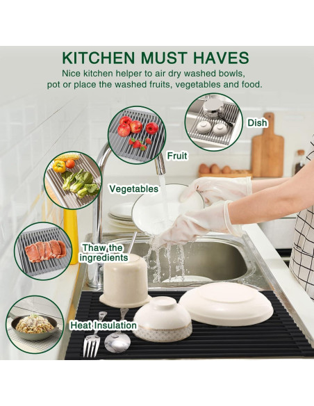 Escurridor de Platos Plegable HANZENMA 43x33 cm Negro