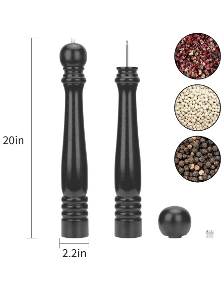 Molino de Pimienta Grande FYDRCC de Madera de Roble 50cm