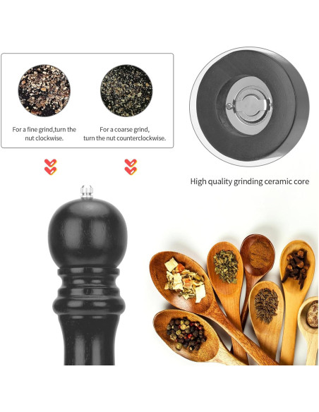 Molino de Pimienta Grande FYDRCC de Madera de Roble 50cm