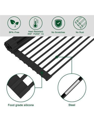 Escurridor de Platos Plegable HANZENMA 43x33 cm Negro